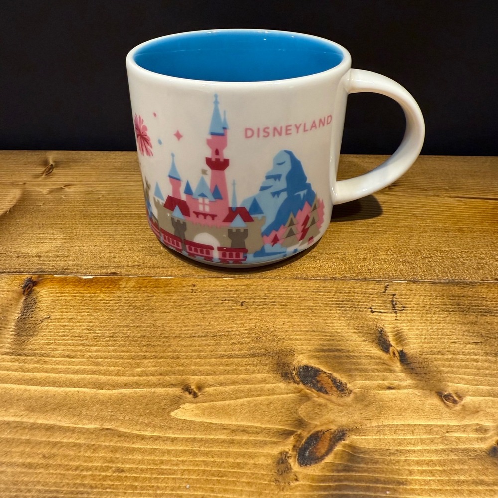 Starbucks Disneyland You Are Here Collection Disney Parks Mug Blue Interior 14oz